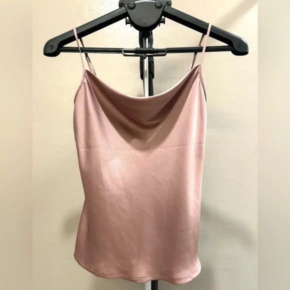 Express Women’s Satin Cowl Neck Cami in color Pink - Picture 2 of 4